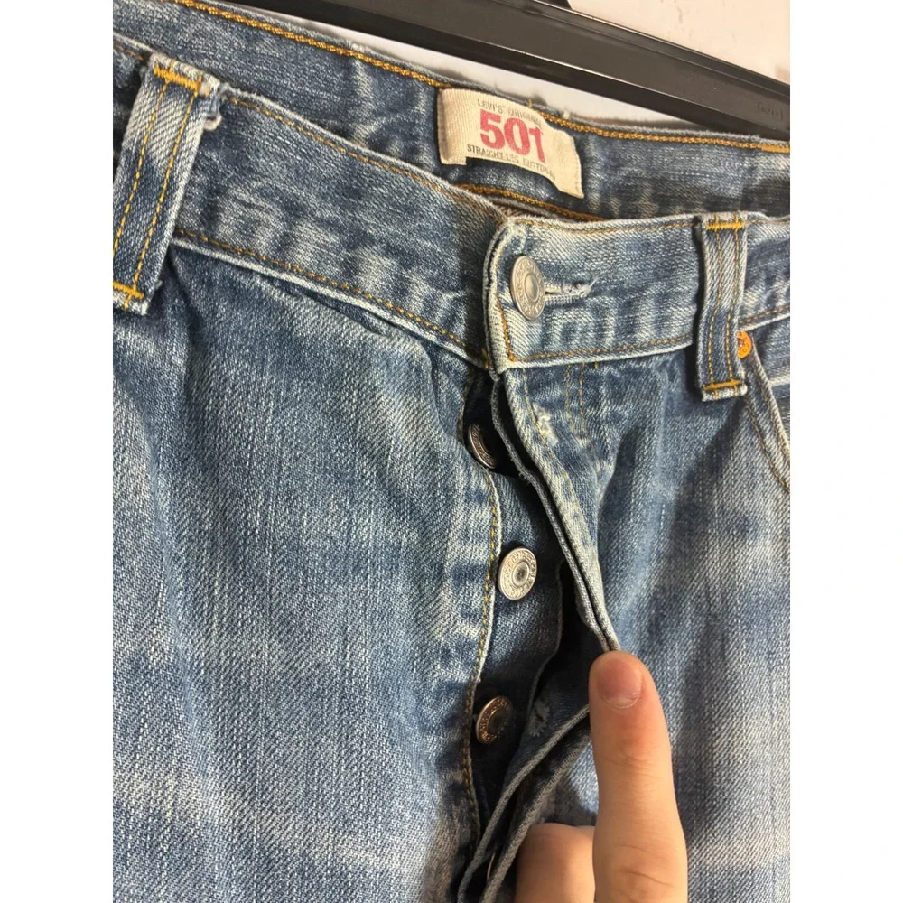 Levis 501 Original Straight Leg Button Fly Jeans Blue Denim 38x34 Mens Vintage